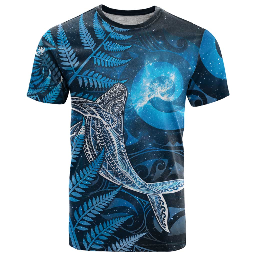 New Zealand Matariki T Shirt Maori Koru With Humpback Whale Blue