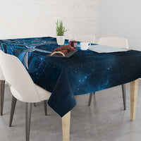 New Zealand Matariki Tablecloth Maori Koru With Humpback Whale Blue