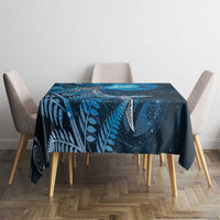 New Zealand Matariki Tablecloth Maori Koru With Humpback Whale Blue