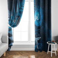 New Zealand Matariki Window Curtain Maori Koru With Humpback Whale Blue
