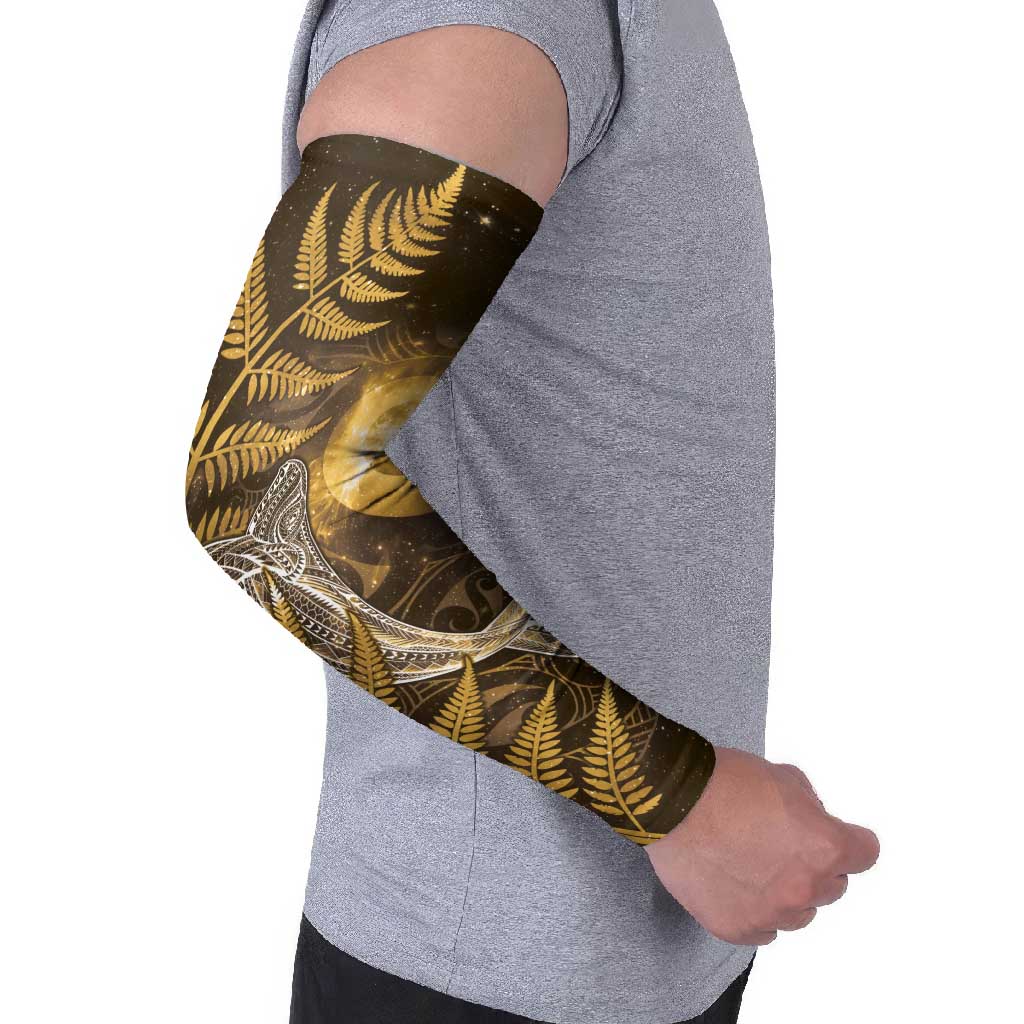 New Zealand Matariki Arm Sleeves Maori Koru With Humpback Whale Gold