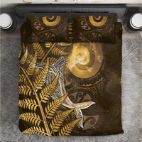 New Zealand Matariki Bedding Set Maori Koru With Humpback Whale Gold