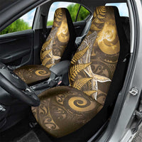 New Zealand Matariki Car Seat Cover Maori Koru With Humpback Whale Gold LT05 - Polynesian Pride
