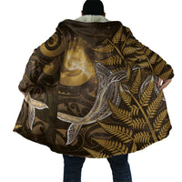 New Zealand Matariki Cloak Maori Koru With Humpback Whale Gold
