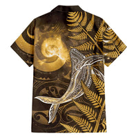 New Zealand Matariki Family Matching Mermaid Dress and Hawaiian Shirt Maori Koru With Humpback Whale Gold LT05 - Polynesian Pride