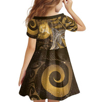 New Zealand Matariki Family Matching Off Shoulder Maxi Dress and Hawaiian Shirt Maori Koru With Humpback Whale Gold LT05 - Polynesian Pride