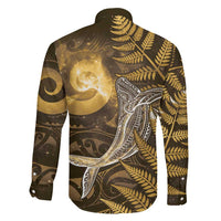 New Zealand Matariki Family Matching Off Shoulder Maxi Dress and Hawaiian Shirt Maori Koru With Humpback Whale Gold LT05 - Polynesian Pride