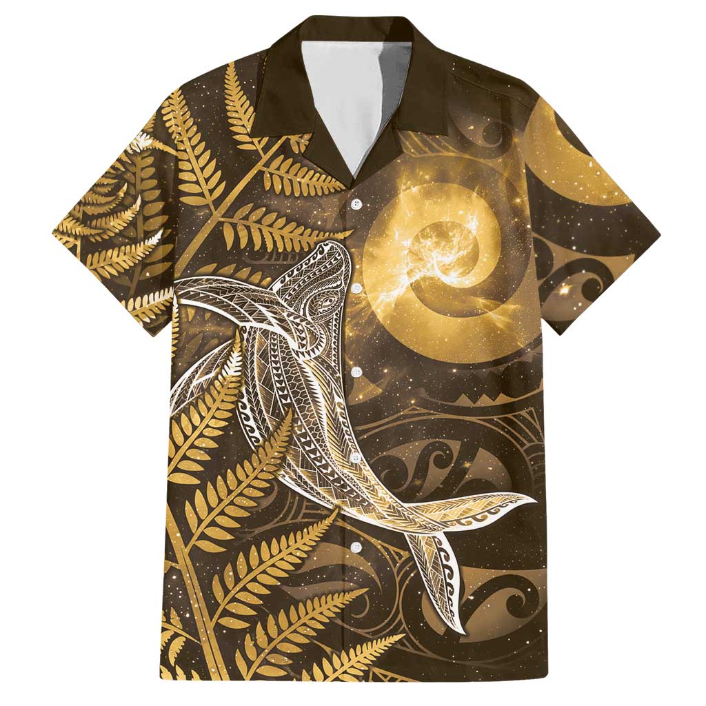 New Zealand Matariki Hawaiian Shirt Maori Koru With Humpback Whale Gold LT05 Gold - Polynesian Pride