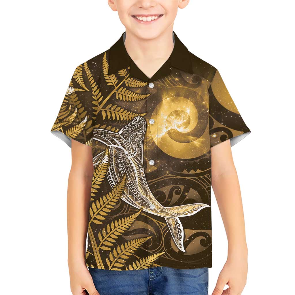 New Zealand Matariki Hawaiian Shirt Maori Koru With Humpback Whale Gold LT05 - Polynesian Pride