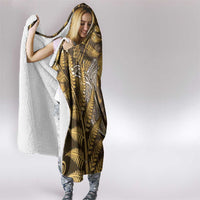 New Zealand Matariki Hooded Blanket Maori Koru With Humpback Whale Gold