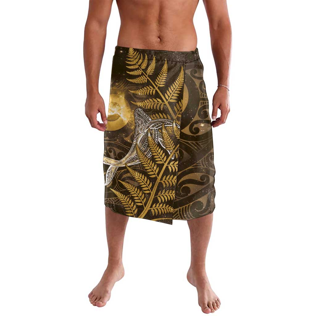 New Zealand Matariki Lavalava Maori Koru With Humpback Whale Gold LT05 Gold - Polynesian Pride