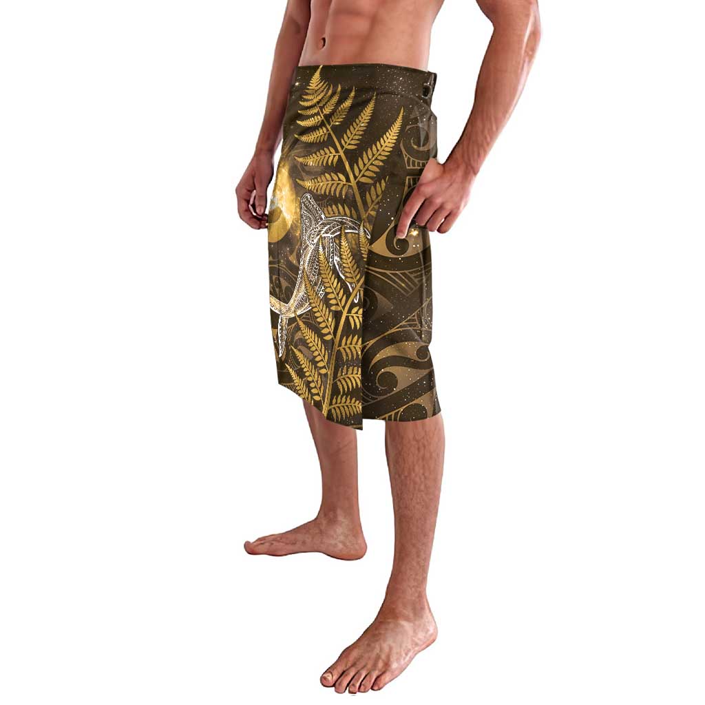 New Zealand Matariki Lavalava Maori Koru With Humpback Whale Gold LT05 - Polynesian Pride