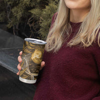 New Zealand Matariki Tumbler Cup Maori Koru With Humpback Whale Gold LT05 - Polynesian Pride