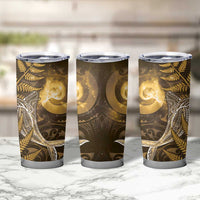 New Zealand Matariki Tumbler Cup Maori Koru With Humpback Whale Gold LT05 - Polynesian Pride