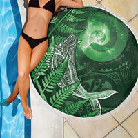 New Zealand Matariki Beach Blanket Maori Koru With Humpback Whale Green LT05 - Polynesian Pride