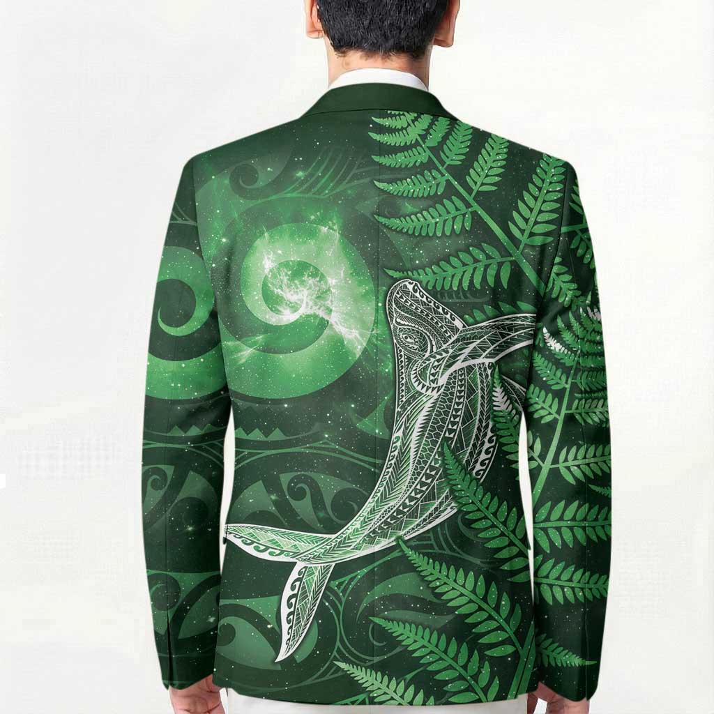 New Zealand Matariki Blazer Maori Koru With Humpback Whale Green