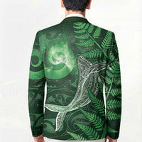 New Zealand Matariki Blazer Maori Koru With Humpback Whale Green