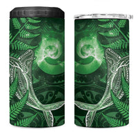 New Zealand Matariki 4 in 1 Can Cooler Tumbler Maori Koru With Humpback Whale Green LT05 One Size: 16 oz Green - Polynesian Pride
