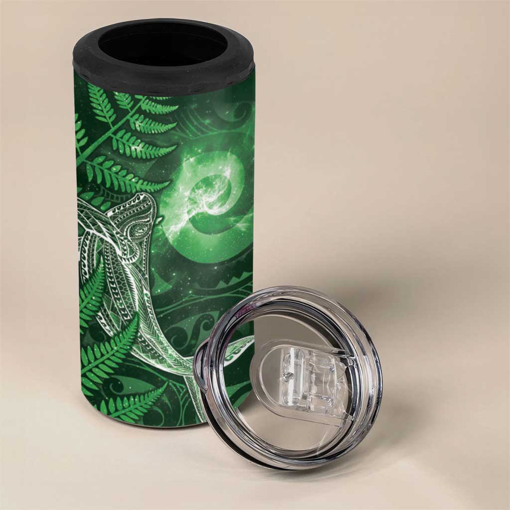 New Zealand Matariki 4 in 1 Can Cooler Tumbler Maori Koru With Humpback Whale Green LT05 - Polynesian Pride
