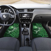 New Zealand Matariki Car Mats Maori Koru With Humpback Whale Green