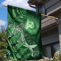 New Zealand Matariki Garden Flag Maori Koru With Humpback Whale Green