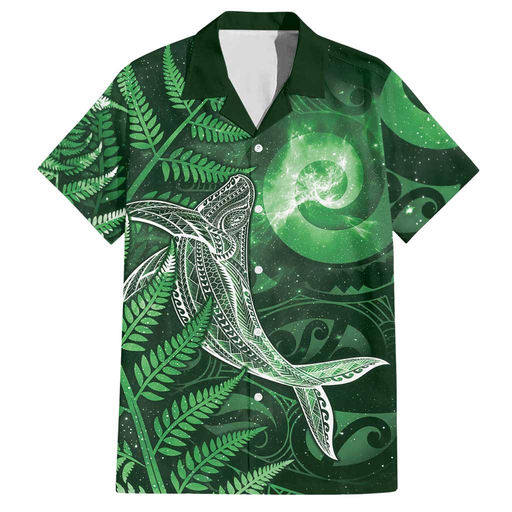 New Zealand Matariki Hawaiian Shirt Maori Koru With Humpback Whale Green LT05 Green - Polynesian Pride