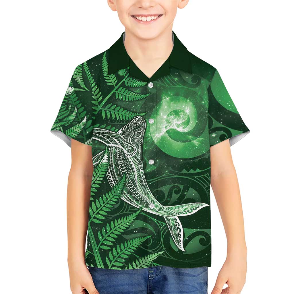 New Zealand Matariki Hawaiian Shirt Maori Koru With Humpback Whale Green LT05 - Polynesian Pride