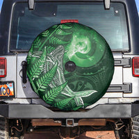New Zealand Matariki Spare Tire Cover Maori Koru With Humpback Whale Green LT05 Green - Polynesian Pride