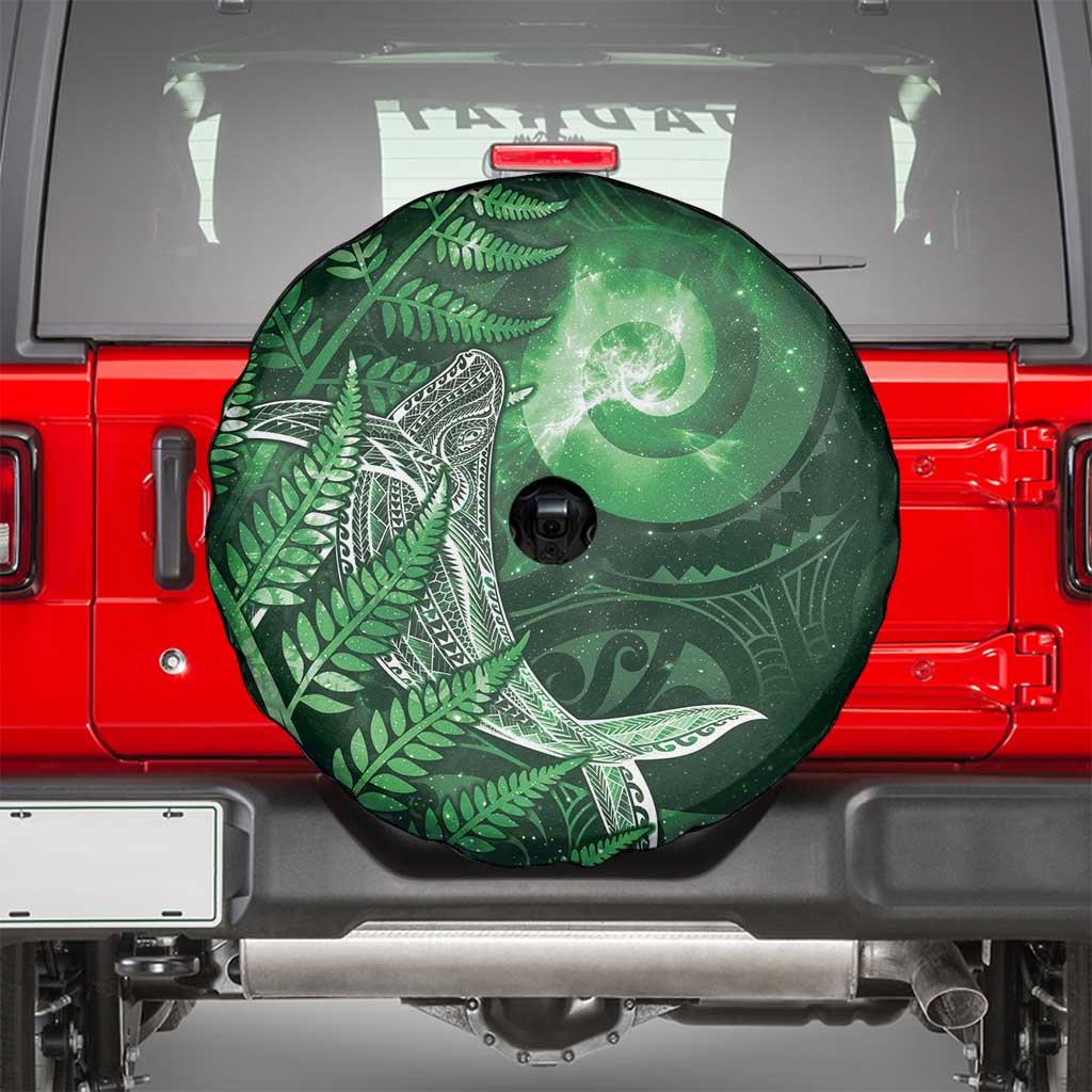 New Zealand Matariki Spare Tire Cover Maori Koru With Humpback Whale Green LT05 - Polynesian Pride