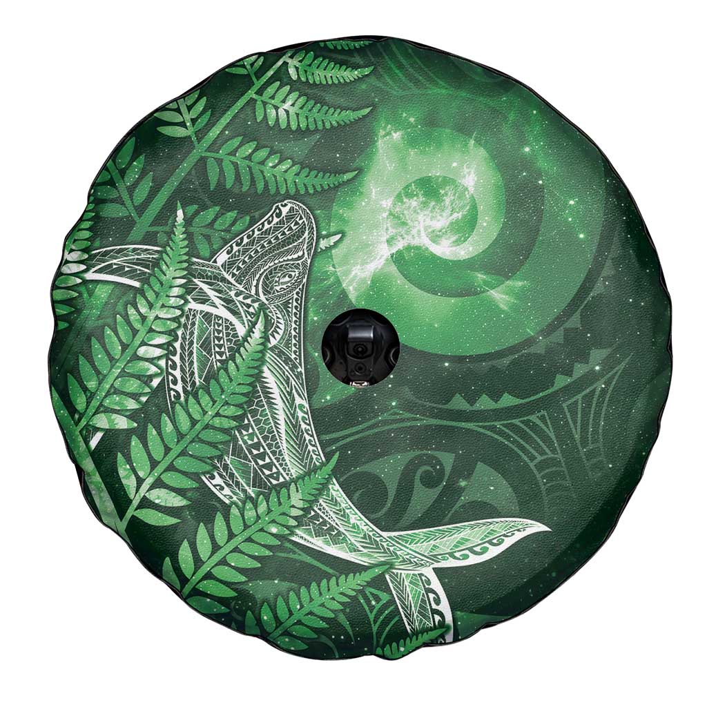 New Zealand Matariki Spare Tire Cover Maori Koru With Humpback Whale Green LT05 - Polynesian Pride