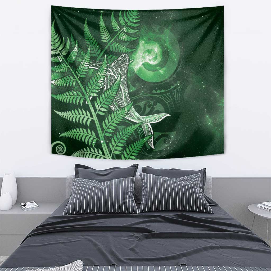 New Zealand Matariki Tapestry Maori Koru With Humpback Whale Green LT05 - Polynesian Pride