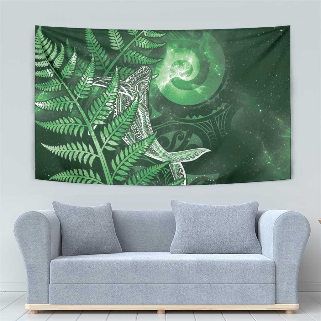 New Zealand Matariki Tapestry Maori Koru With Humpback Whale Green LT05 - Polynesian Pride