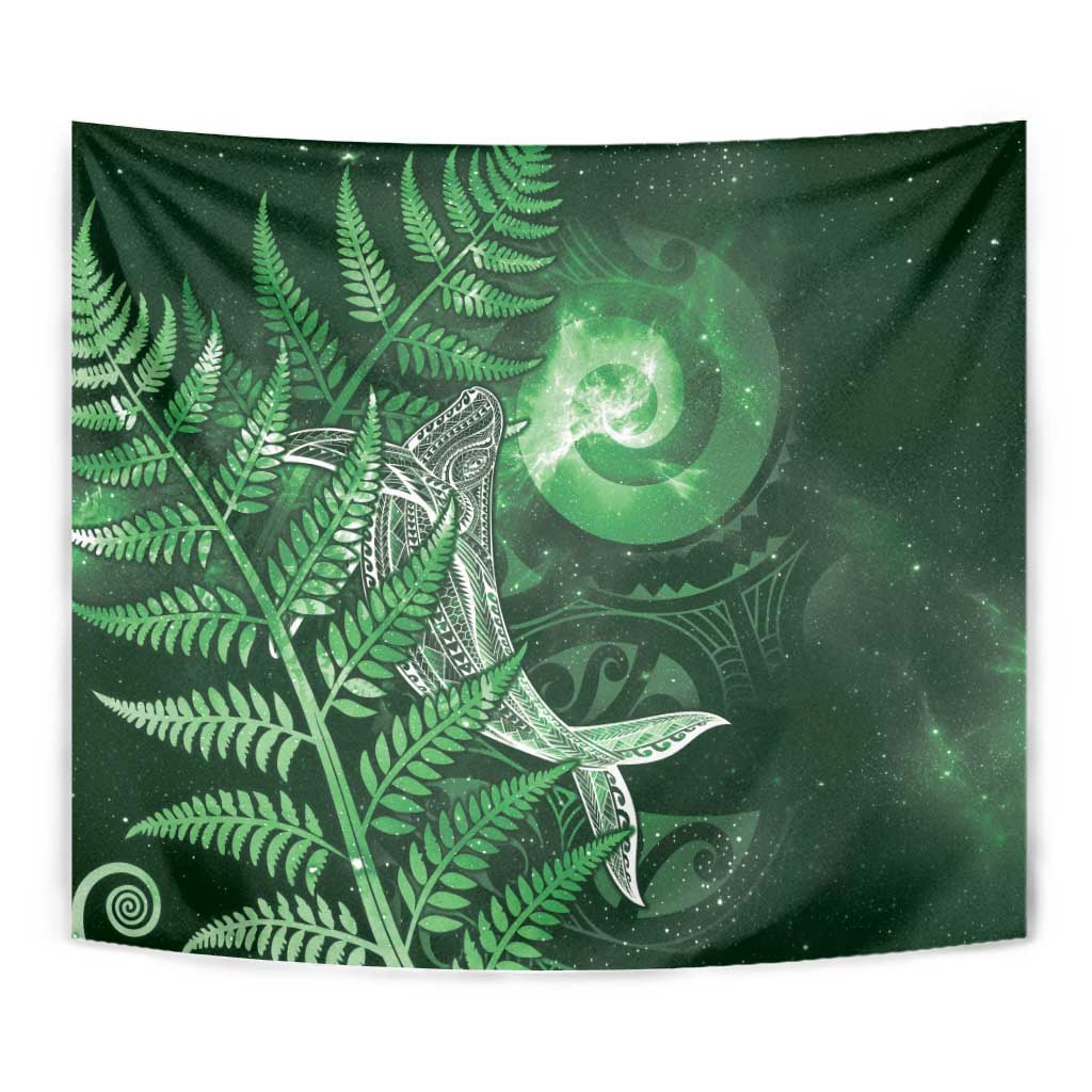 New Zealand Matariki Tapestry Maori Koru With Humpback Whale Green LT05 - Polynesian Pride