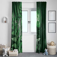 New Zealand Matariki Window Curtain Maori Koru With Humpback Whale Green