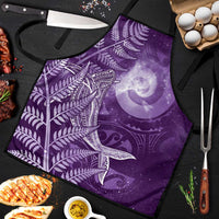 New Zealand Matariki Apron Maori Koru With Humpback Whale Purple LT05 Purple - Polynesian Pride