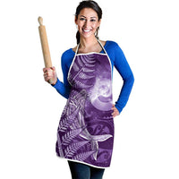 New Zealand Matariki Apron Maori Koru With Humpback Whale Purple LT05 - Polynesian Pride
