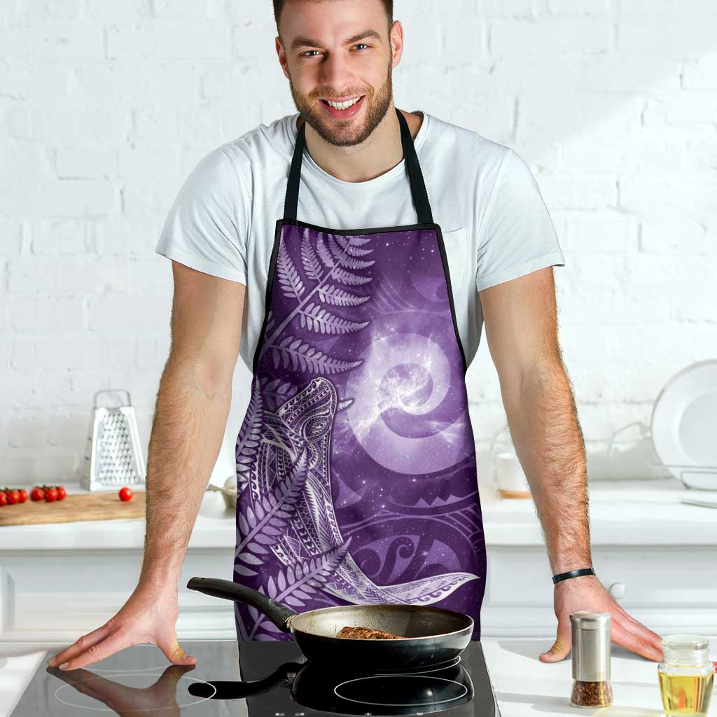 New Zealand Matariki Apron Maori Koru With Humpback Whale Purple LT05 - Polynesian Pride