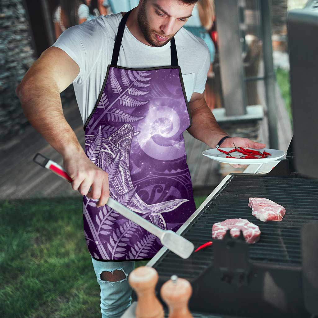 New Zealand Matariki Apron Maori Koru With Humpback Whale Purple LT05 - Polynesian Pride