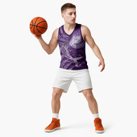 New Zealand Matariki Basketball Jersey Maori Koru With Humpback Whale Purple LT05 - Polynesian Pride