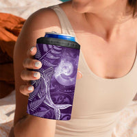 New Zealand Matariki 4 in 1 Can Cooler Tumbler Maori Koru With Humpback Whale Purple LT05 - Polynesian Pride
