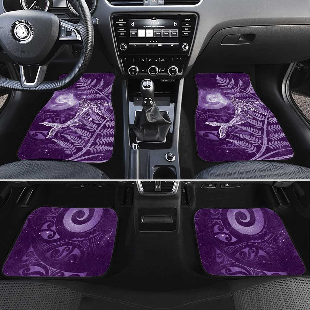 New Zealand Matariki Car Mats Maori Koru With Humpback Whale Purple LT05 Set 4pcs Purple - Polynesian Pride