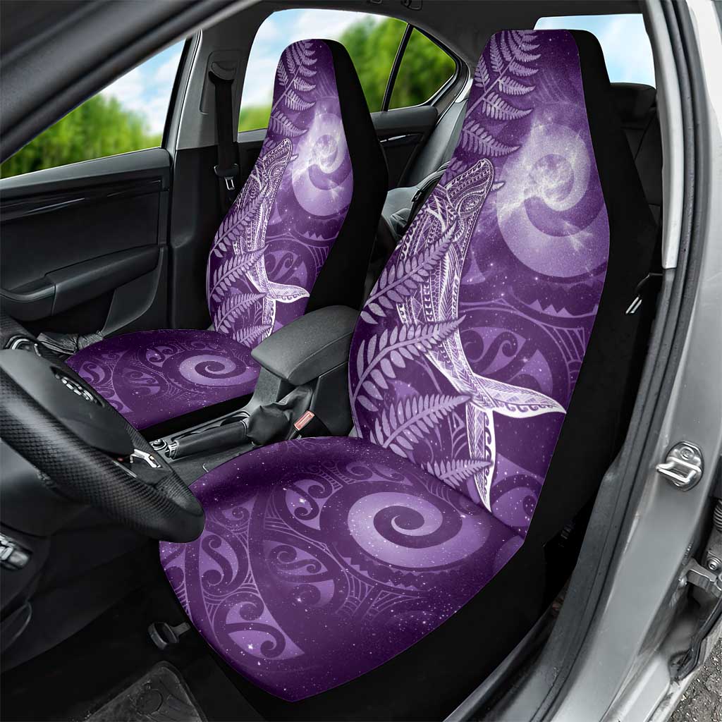 New Zealand Matariki Car Seat Cover Maori Koru With Humpback Whale Purple LT05 - Polynesian Pride