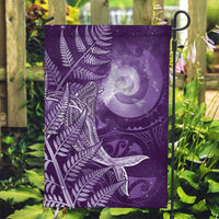 New Zealand Matariki Garden Flag Maori Koru With Humpback Whale Purple LT05 Garden Flag Purple - Polynesian Pride