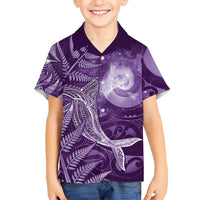 New Zealand Matariki Hawaiian Shirt Maori Koru With Humpback Whale Purple LT05 - Polynesian Pride