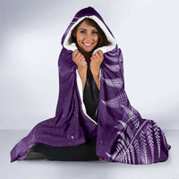 New Zealand Matariki Hooded Blanket Maori Koru With Humpback Whale Purple LT05 - Polynesian Pride