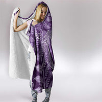 New Zealand Matariki Hooded Blanket Maori Koru With Humpback Whale Purple LT05 - Polynesian Pride