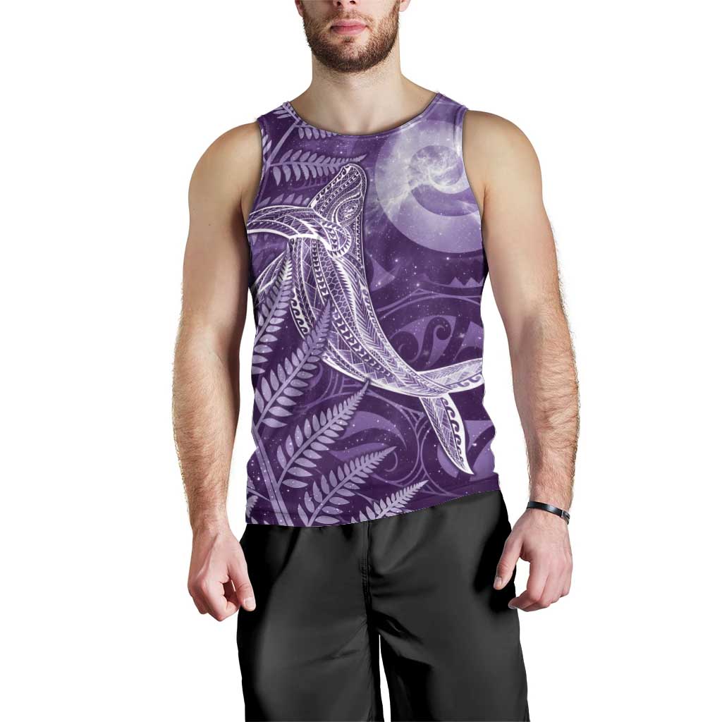New Zealand Matariki Men Tank Top Maori Koru With Humpback Whale Purple LT05 - Polynesian Pride