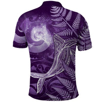 New Zealand Matariki Polo Shirt Maori Koru With Humpback Whale Purple