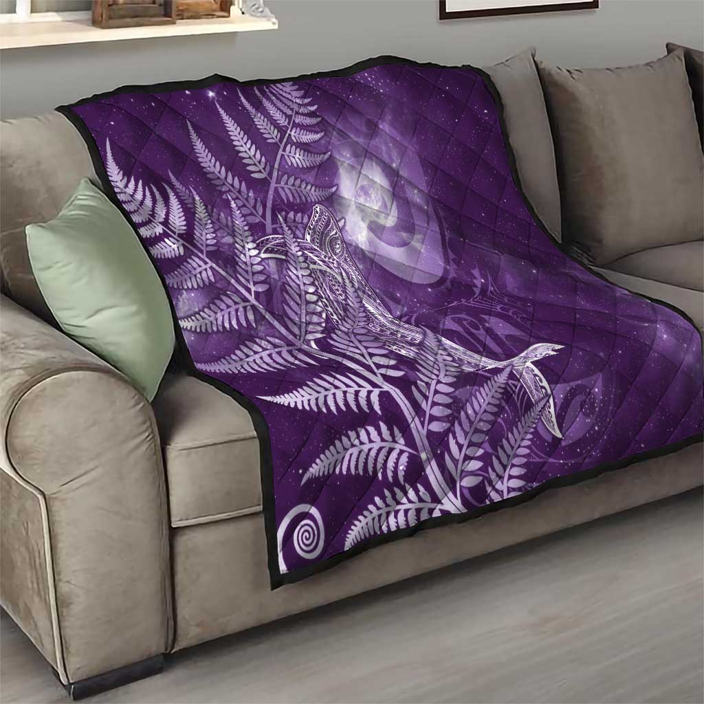 New Zealand Matariki Quilt Maori Koru With Humpback Whale Purple
