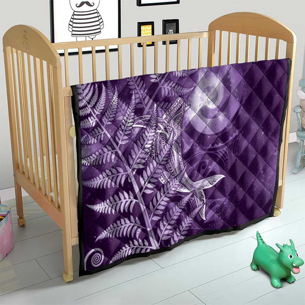 New Zealand Matariki Quilt Maori Koru With Humpback Whale Purple
